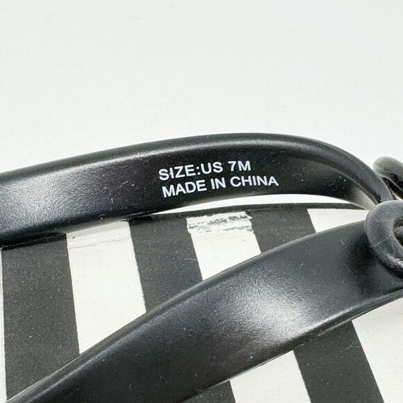 KATE SPADE | Rhett Striped Black/White Wedge Flip Flops Sandals Women’s Size 7 - Picture 12 of 15